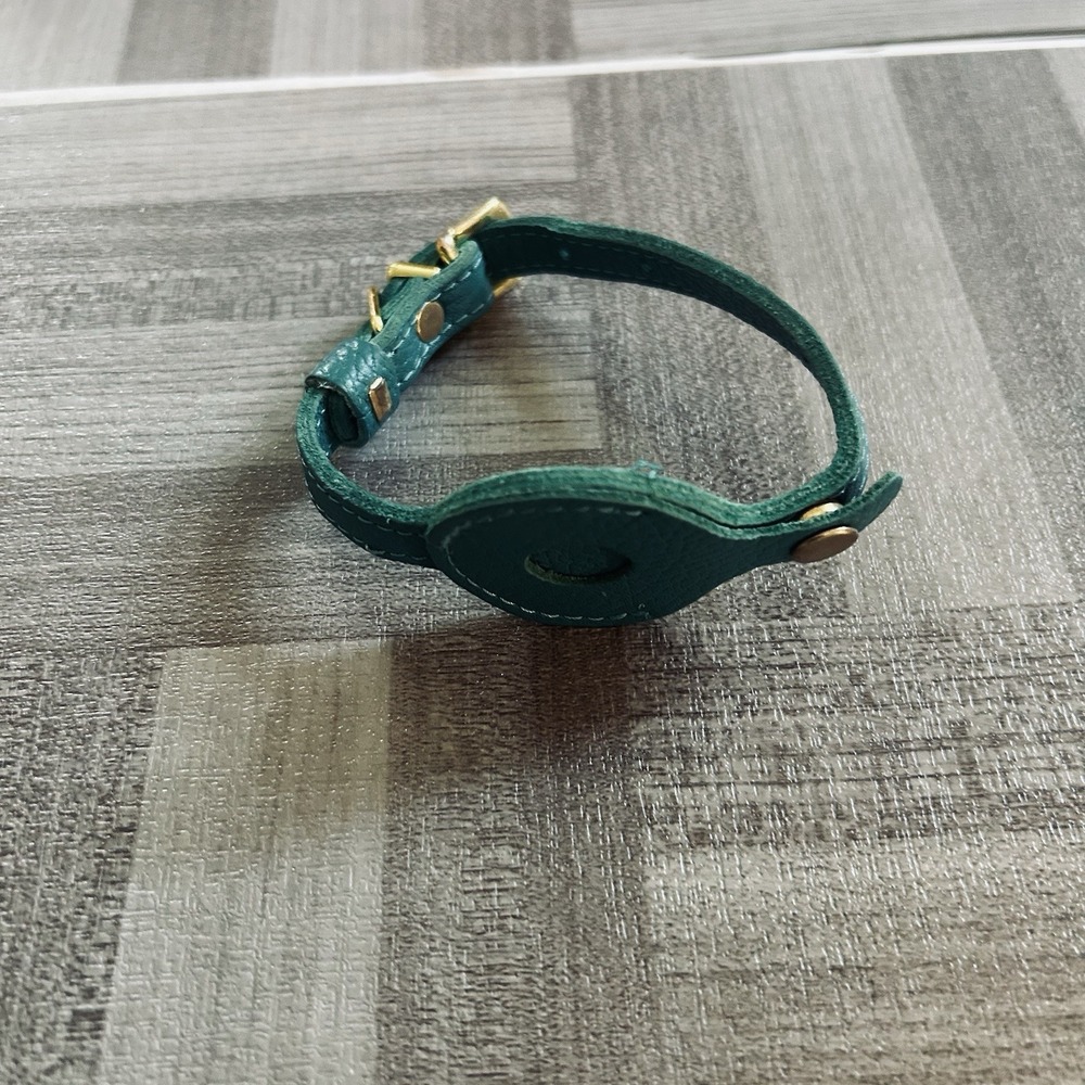 AirTag holder cat collar! Green Leather One-Piece Strap - Picture 5 of 5